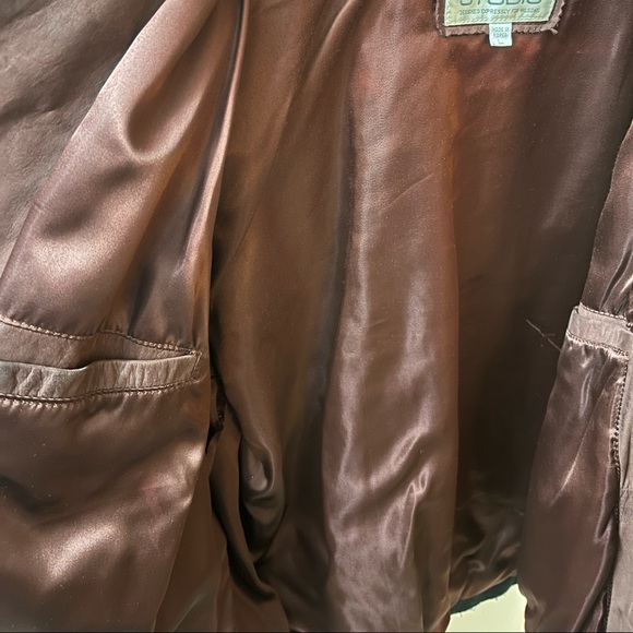 Vintage Suede Leather Jacket Bomber Jacket Pelle Studio Burgundy Men’s L - Picture 6 of 8